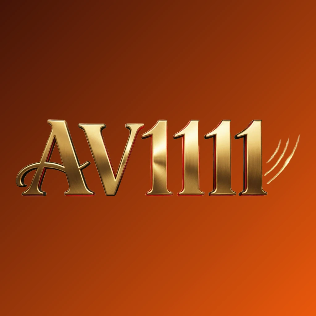 Luxury casino logo for AV1111 featuring rich gold gradient text with red and black accents, elegant lighting effects, designed in a horizontal rectangular wordmark style with a transparent background